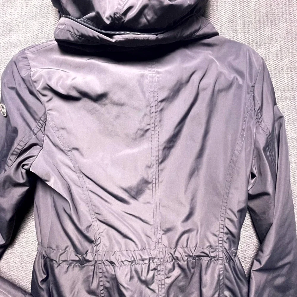 Michael Kors Anorak Jacket Womens XS Gray Full Zip Detachable Hooded Outdoor